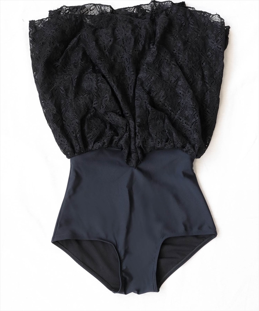 デザインカッティング レース ワンピース水着