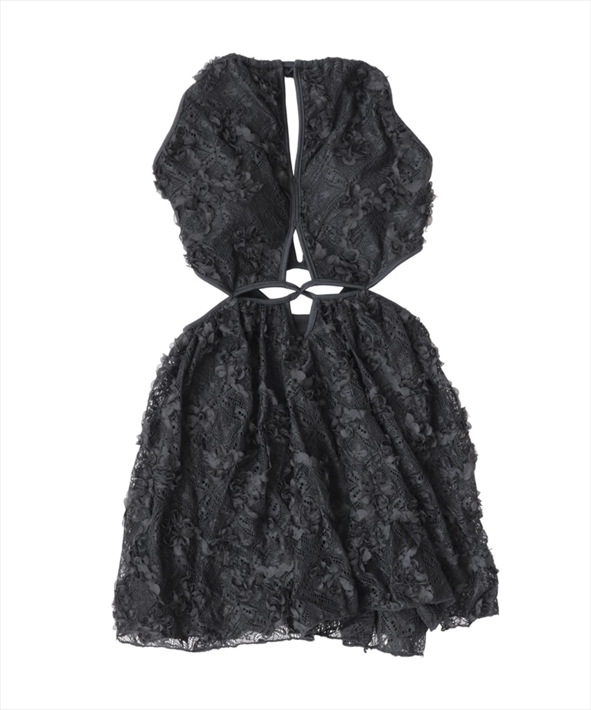 デザインカッティング レース ワンピース水着