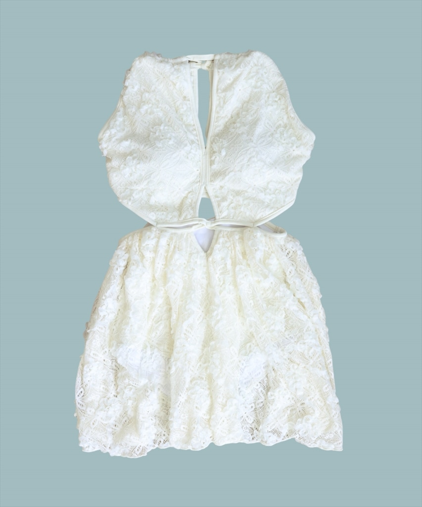 デザインカッティング レース ワンピース水着