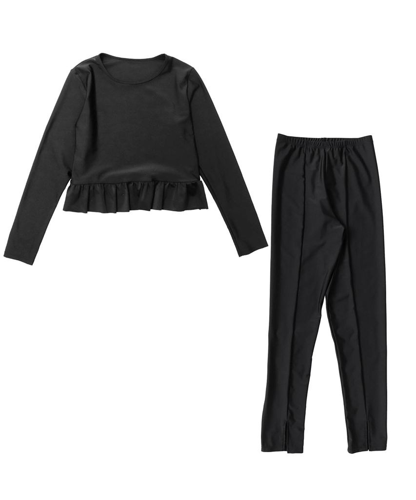 【UVカット】水着 レディース 体型カバー ラッシュガード 2点セット UPF50+ uvカット フィットネス 水陸両用 レギンス 付き セットアップ セパレート
