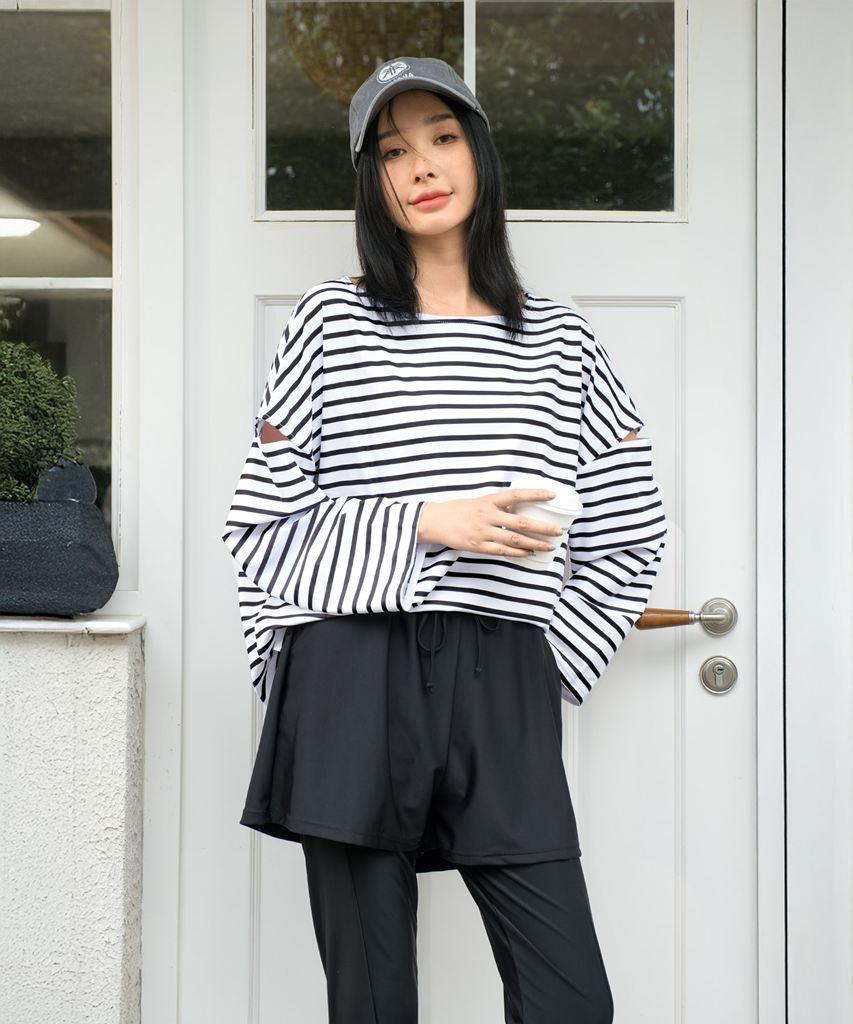 【UVカット】水着 レディース 体型カバー ラッシュガード 5点セット