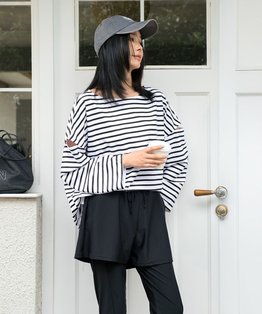 【UVカット】水着 レディース 体型カバー ラッシュガード 5点セット