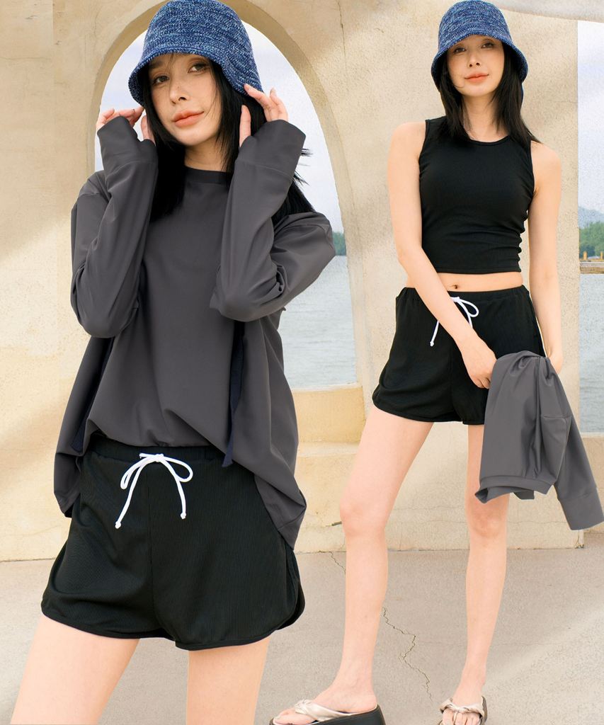 【UVカット】水着 レディース 体型カバー ラッシュガード 4点セット uvカット セットアップ