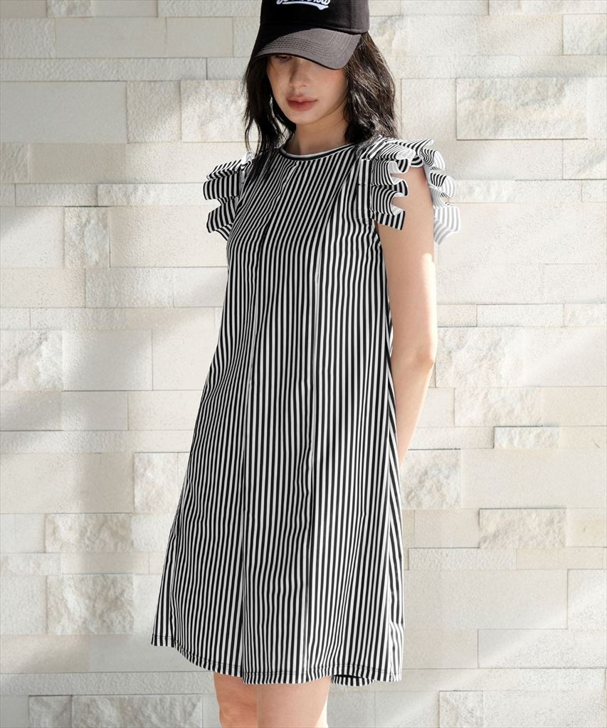 体型カバー フリル ロンパース付き セットアップ ビキニ 水着 サウナ 温泉