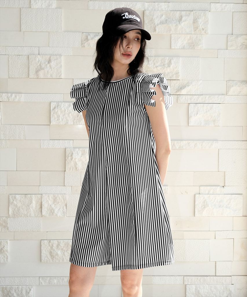 体型カバー フリル ロンパース付き セットアップ ビキニ 水着 サウナ 温泉