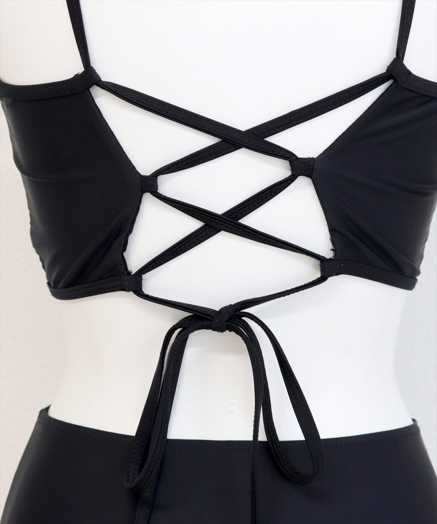 ワンピース 付き ホルターネック ビキニ 体型カバー 水着 セットアップ