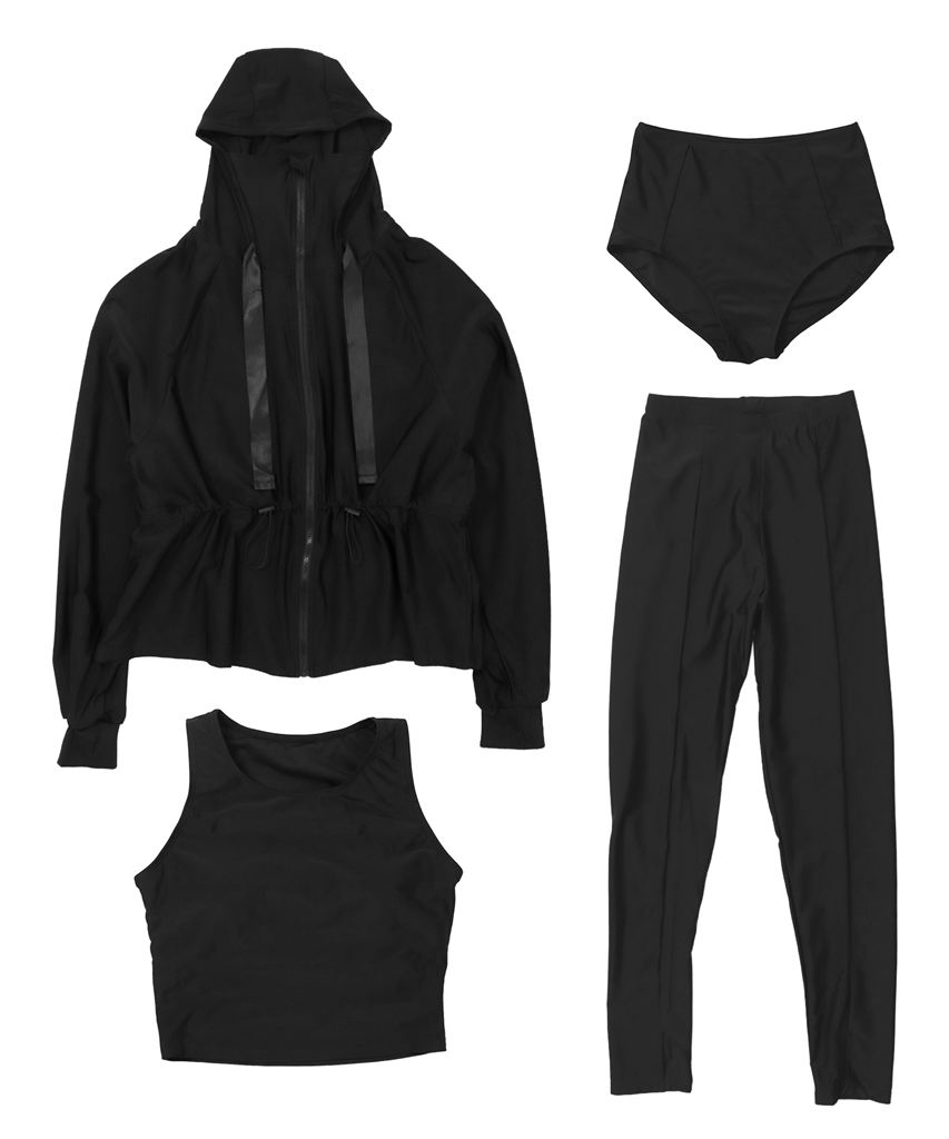 【UVカット】水着 レディース 体型カバー 大人カジュアル レギンス付き タンキニ 4点セット