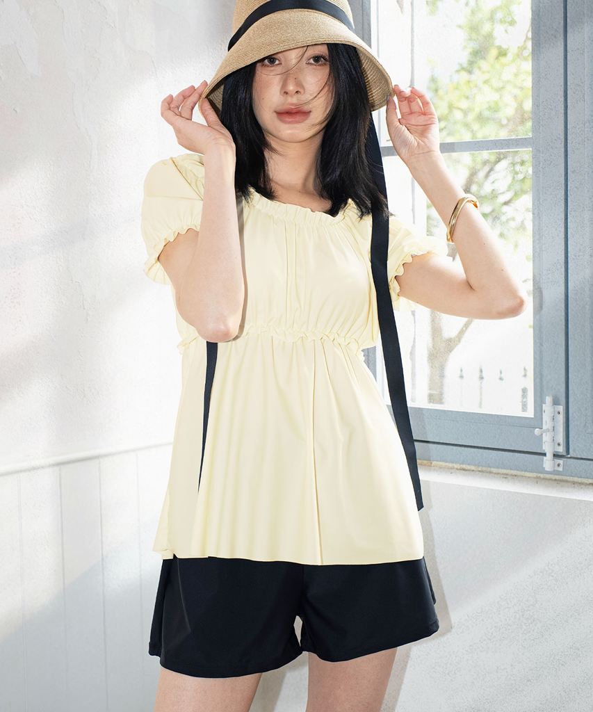 【UVカット】水着 レディース 体型カバー インナー 付き ラッシュガード 3点セット