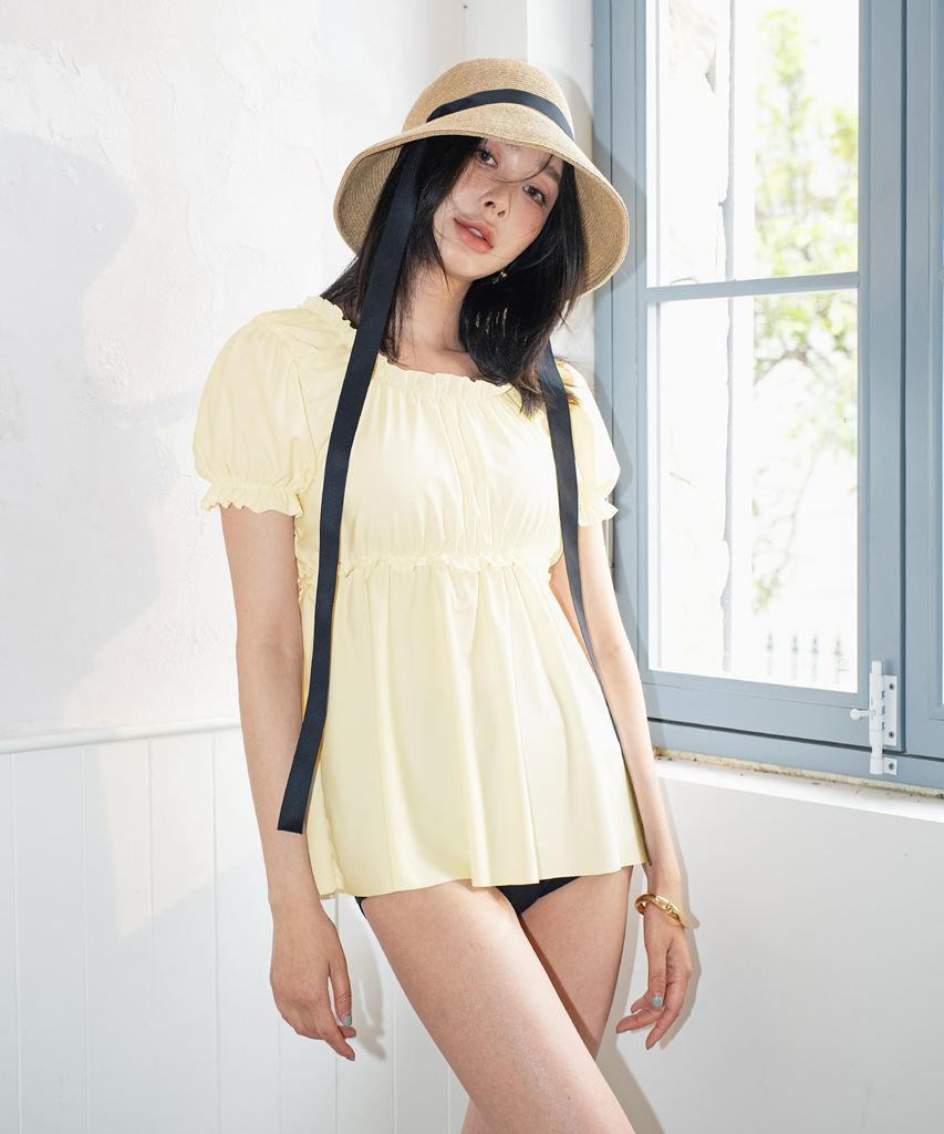 【UVカット】水着 レディース 体型カバー インナー 付き ラッシュガード 3点セット