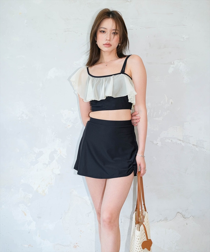 ワンショルダー フリル ビキニ 水着 セットアップ