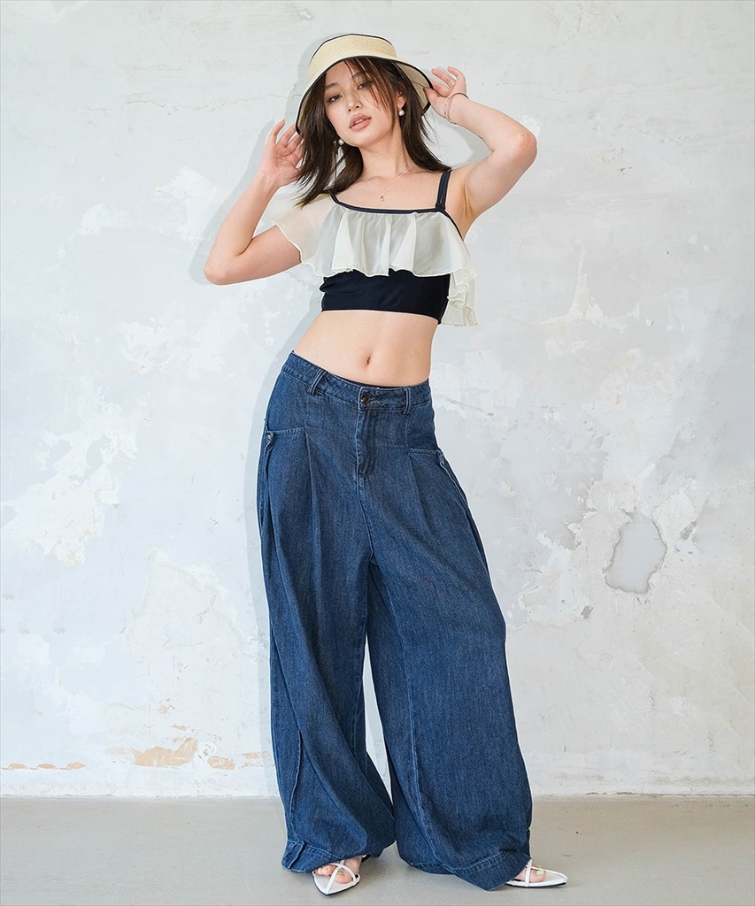 ワンショルダー フリル ビキニ 水着 セットアップ