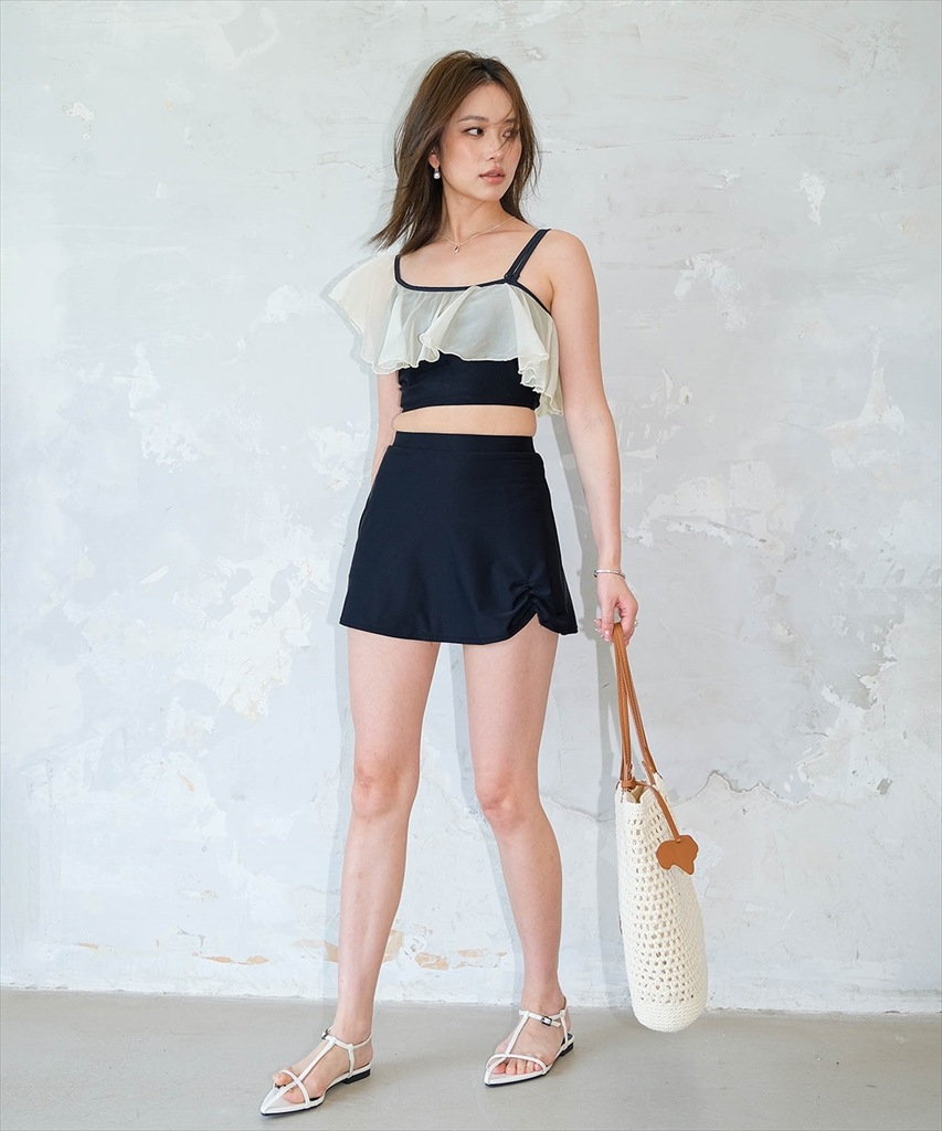 ワンショルダー フリル ビキニ 水着 セットアップ