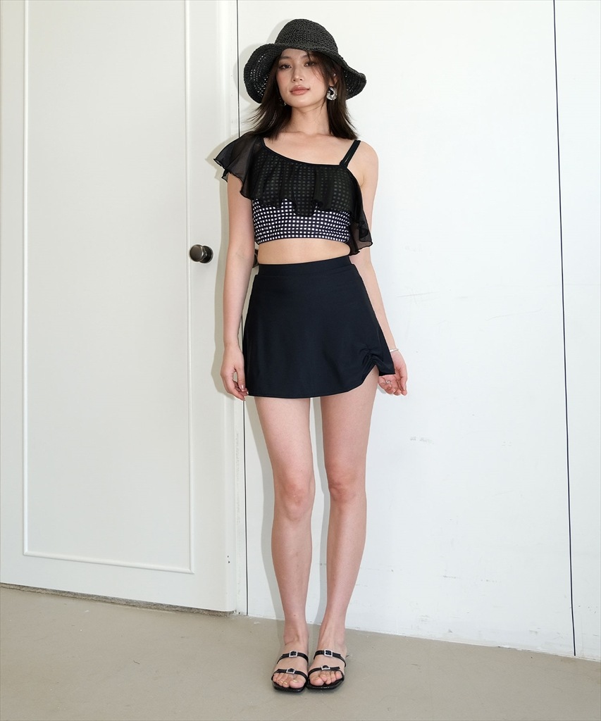 ワンショルダー フリル ビキニ 水着 セットアップ