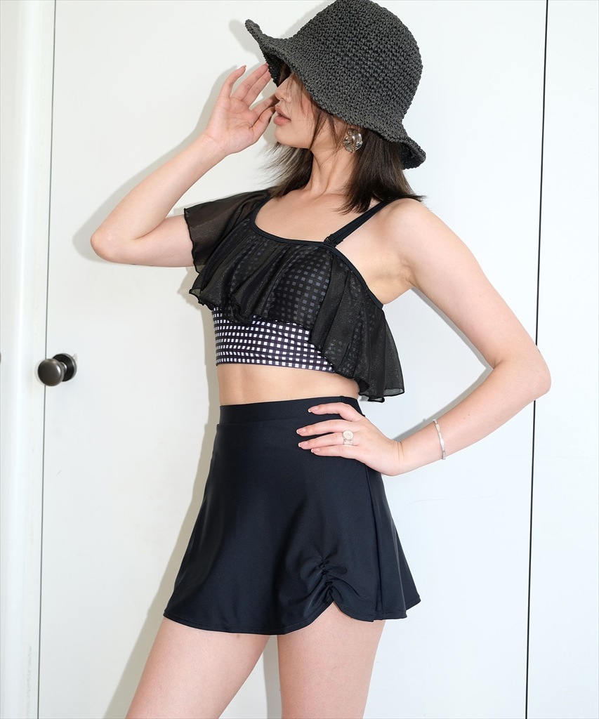 ワンショルダー フリル ビキニ 水着 セットアップ