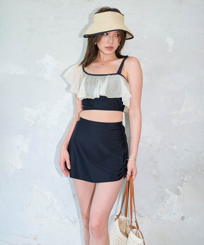 ワンショルダー フリル ビキニ 水着 セットアップ