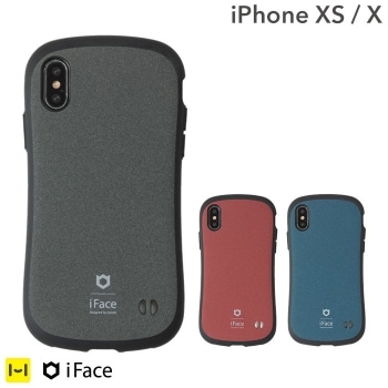 iPhoneXS/X兼用 iface センスグレー&レッド セット