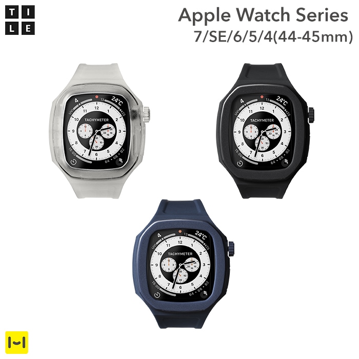 Apple Watch Series 7/SE/6/5/4(44-45mm)専用]バンド一体型ケース TILE