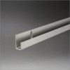 ステンレス片長チャンネル(穴明) 8mm(見付8mm)x3000mm ヘアライン仕上 【※サービスカット対応商品です】