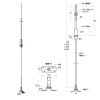 天井吊り棒(高さ調整・ロック機構付) 座金タイプ CBD-SBLS-750 750mm