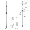天井吊り棒(高さ調整・ロック機構付) L型金具タイプ CBD-SBLL-750 750mm