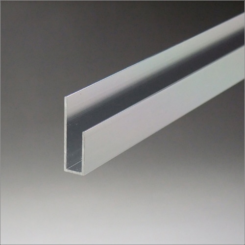 アルミ片長チャンネル 鏡用 ミラー金物（深型） 6ｘ3640mm バフシルバー 【※サービスカット対応商品です】