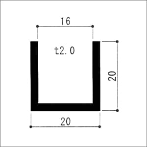 アルミ型材,アルミチャンネル,ACT-1A アルミチャンネル,ACT-1A アルミ