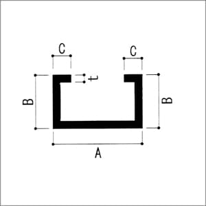 アルミ型材,アルミチャンネル,ACT-5 アルミC型チャンネル 販売