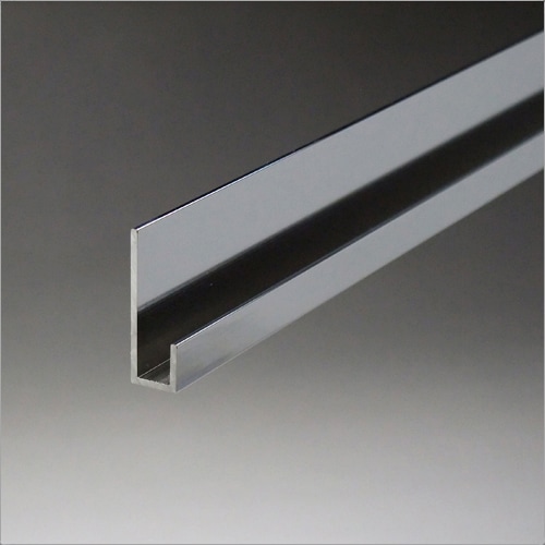 アルミ片長チャンネル 鏡用 ミラー金物（浅型） 6ｘ1770mm クロームメッキ