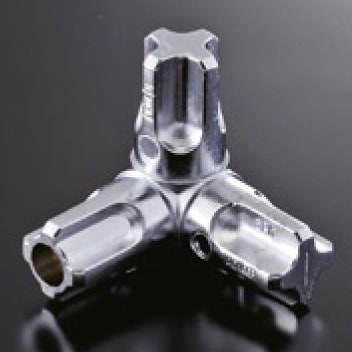 組立パイプシステム UPS-25C 25mm丸パイプ用 コネクター 3PK クロームメッキ