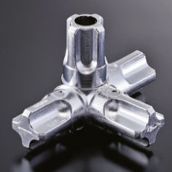 組立パイプシステム UPS-25C 25mm丸パイプ用 コネクター 4PK クロームメッキ