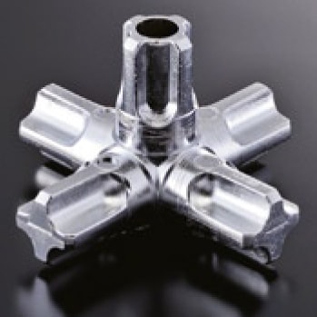 組立パイプシステム UPS-25C 25mm丸パイプ用 コネクター 5PK クロームメッキ