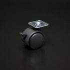 双輪キャスター(軽荷重用) プレートタイプ ストップ付 51mm 100個ケース入