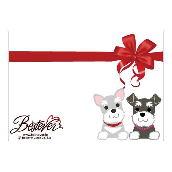 メッセージカード シュナウザー クリスマス ネコポス可 ベストエバージャパン本店