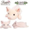 【BESTEVER】ぬいぐるみ ペンケース 犬 猫 動物 アニマル ポーチ コスメポーチ 大容量 筆箱 【ワイルドアニマルペンケース】 ブタと真珠 ぶた Pig 豚 パール付き