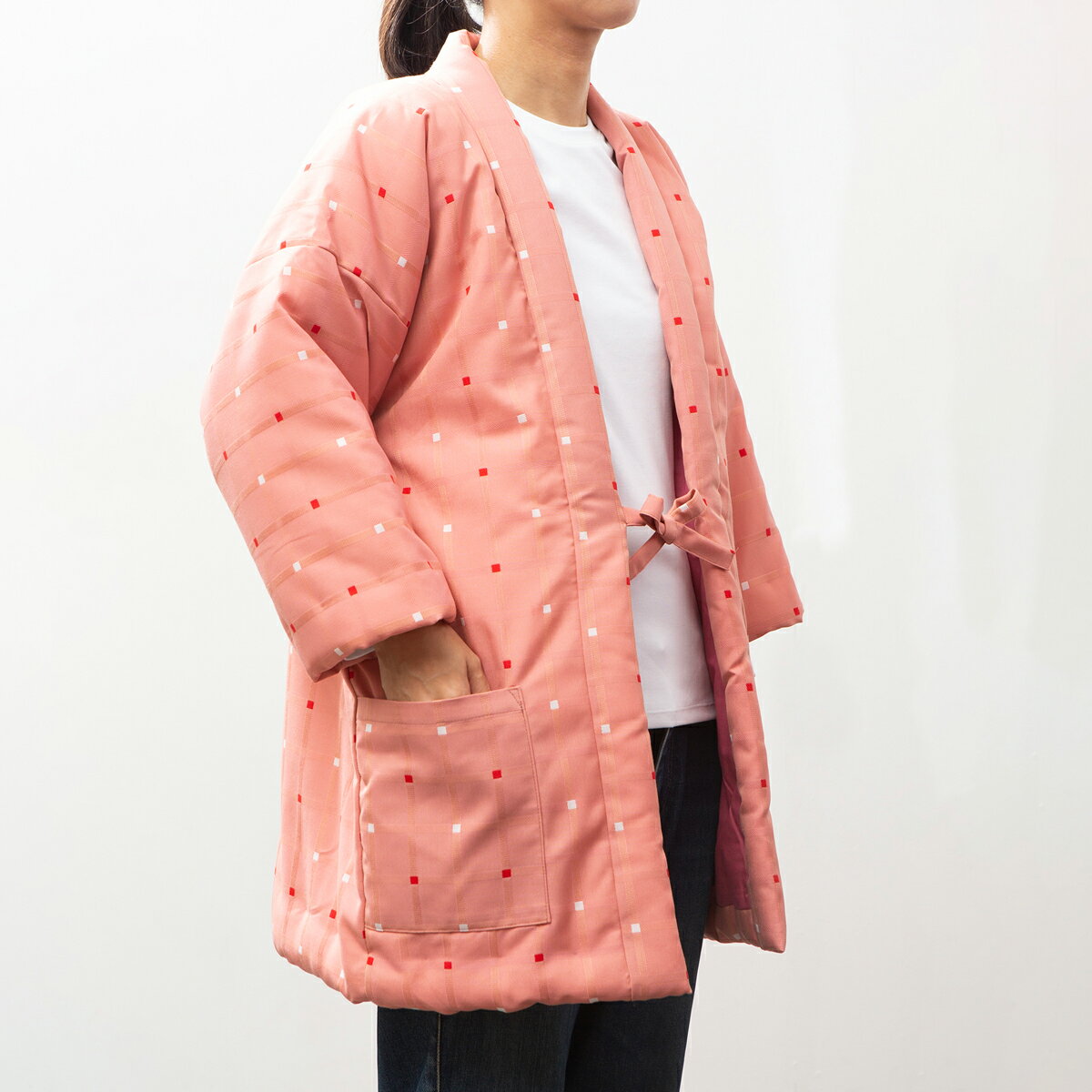 【綿の郷】 女性用スリム袖はんてん・還暦祝い・久留米袢纏・半纏・ちゃんちゃんこ・丹前・どてら日本製