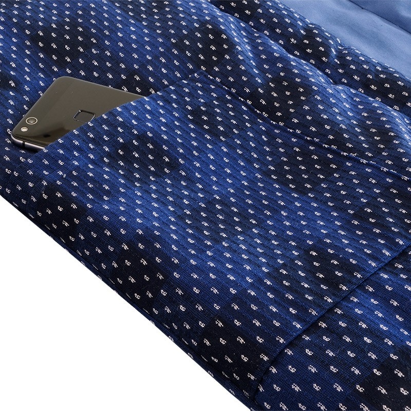 手詰め中綿はんてん クラシカルドビーあられ格子織 男性用 敬老の日 プレゼント