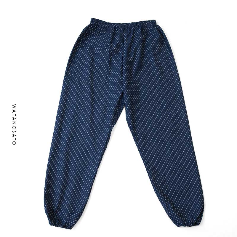 あられ柄久留米織もんぺ モンペ パンツ 部屋着 婦人用 和装 作業着 ガーデニング 制服 レディース 母の日 農作業 日本製 久留米産 ルームウエア ホームウエア M/L/LL/3L