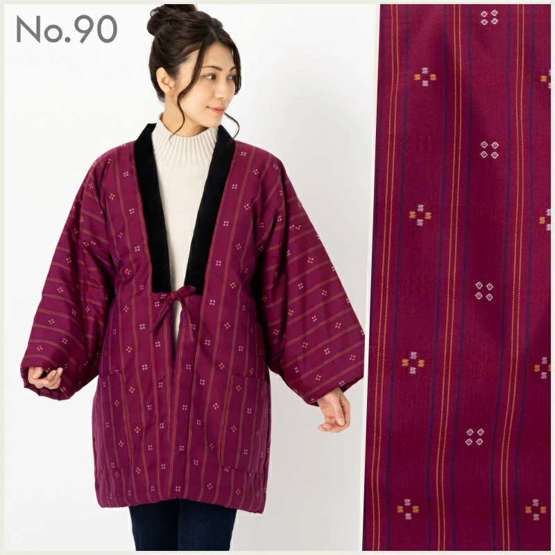 手詰め 綿入れはんてん 女性用 ドビー織 A／E交織 大判サイズ プレゼント 日本製