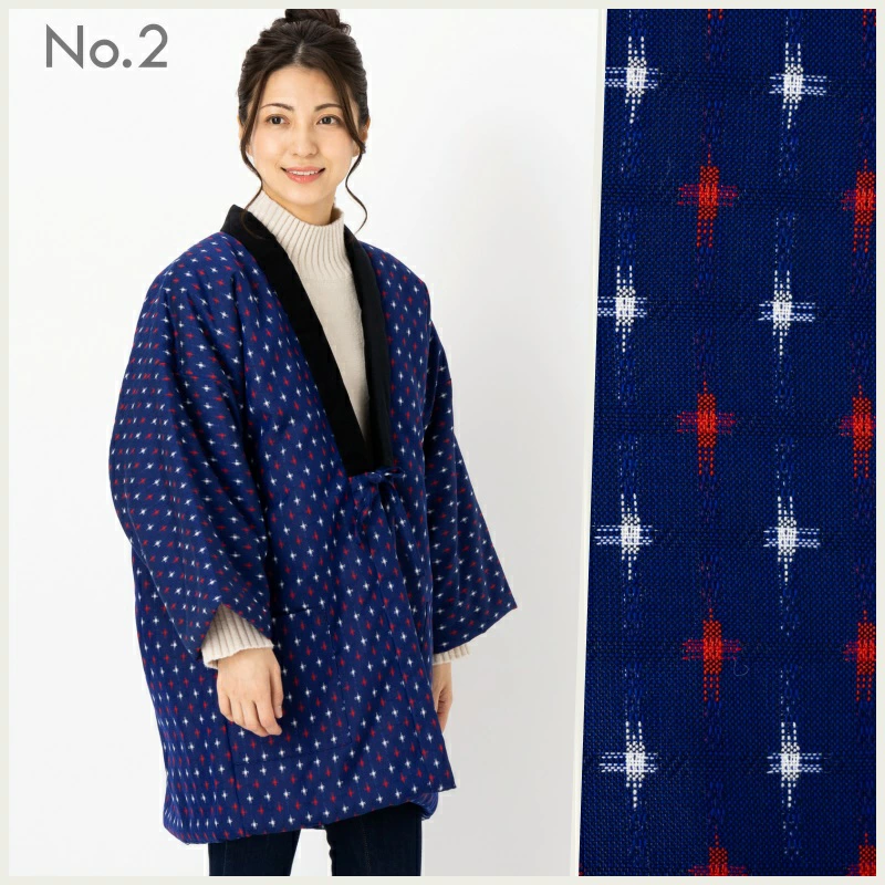 手詰め 綿入れはんてん 女性用 ドビー織 A／E交織 大判サイズ プレゼント 日本製