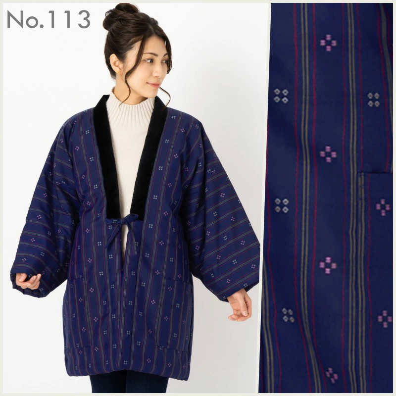 手詰め 綿入れはんてん 女性用 ドビー織 A／E交織 大判サイズ プレゼント 日本製