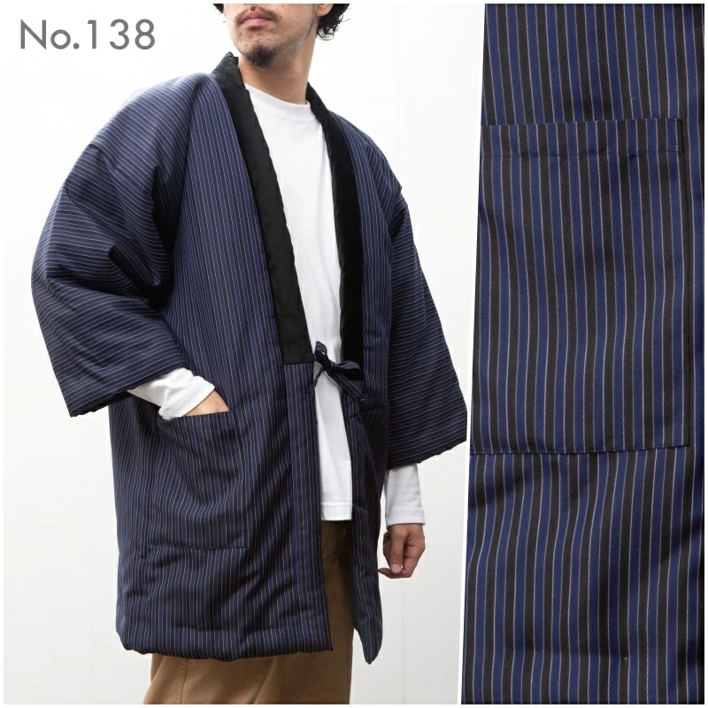 手詰め 綿入れはんてん 男性用 ドビー織 アクリル 大判サイズ プレゼント 日本製