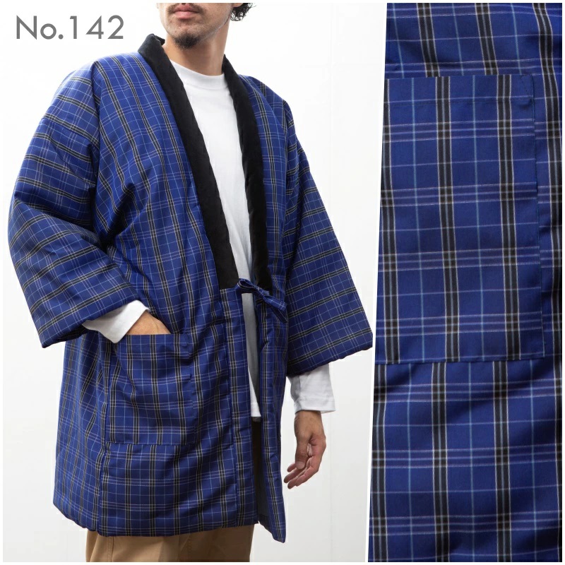 手詰め 綿入れはんてん 男性用 ドビー織 アクリル 大判サイズ プレゼント 日本製