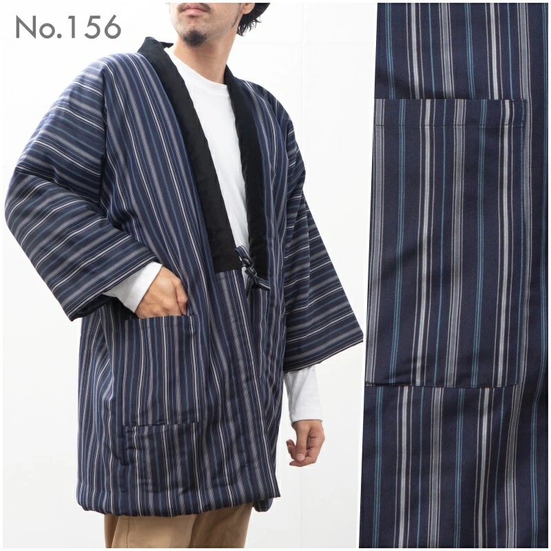 手詰め 綿入れはんてん 男性用 ドビー織 アクリル 大判サイズ プレゼント 日本製