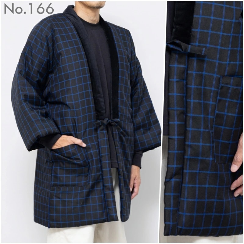 手詰め 綿入れはんてん 男性用 ドビー織 アクリル 大判サイズ プレゼント 日本製