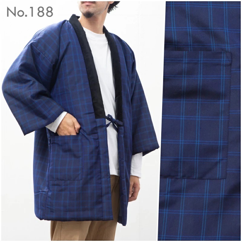 手詰め 綿入れはんてん 男性用 ドビー織 アクリル 大判サイズ プレゼント 日本製