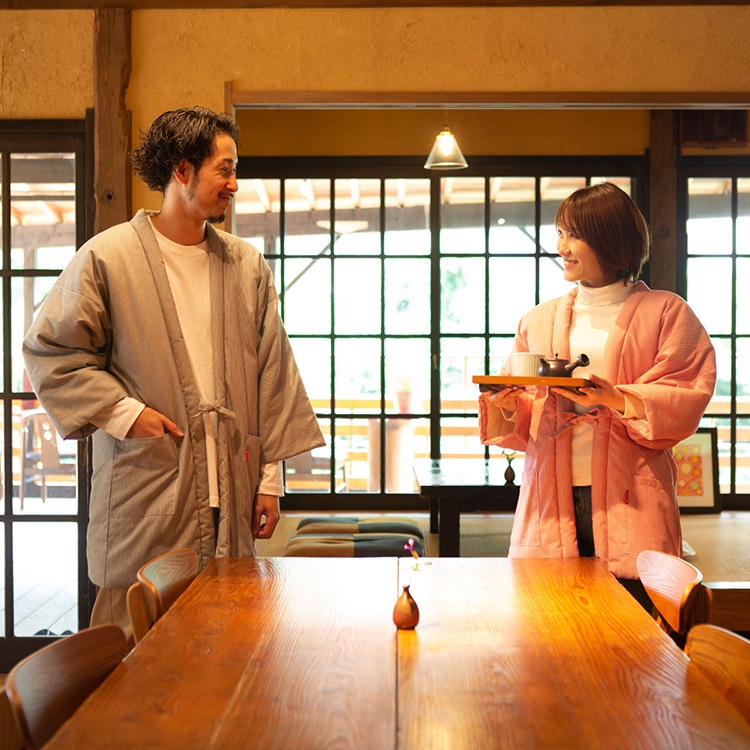 綿入れはんてん 男性用 綾織 ヒッコリー柄 大判(LL)サイズ プレゼント 日本製