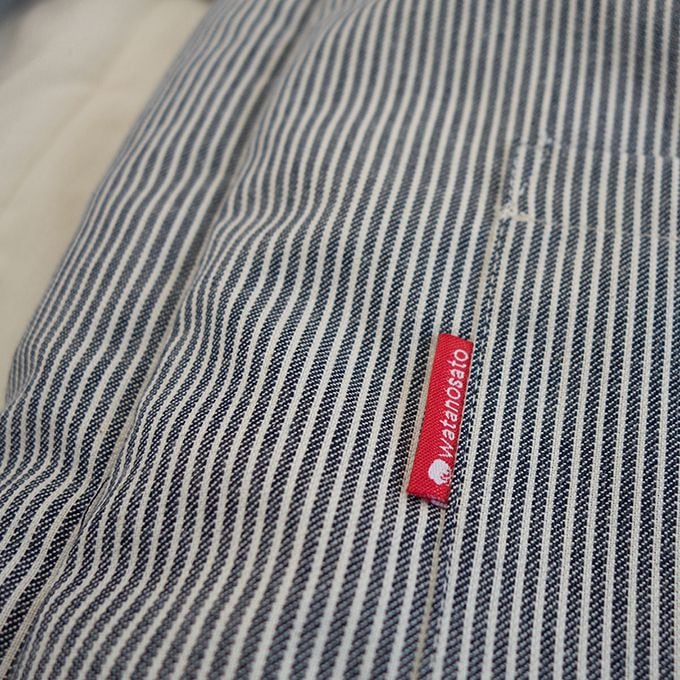 綿入れはんてん 男性用 綾織 ヒッコリー柄 大判(LL)サイズ プレゼント 日本製