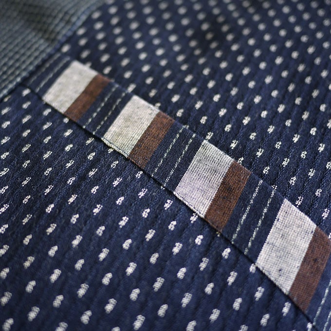 綿入れはんてん 男性用 ドビー織 あられ柄 フリーサイズ 大判(LL)サイズ プレゼント 日本製