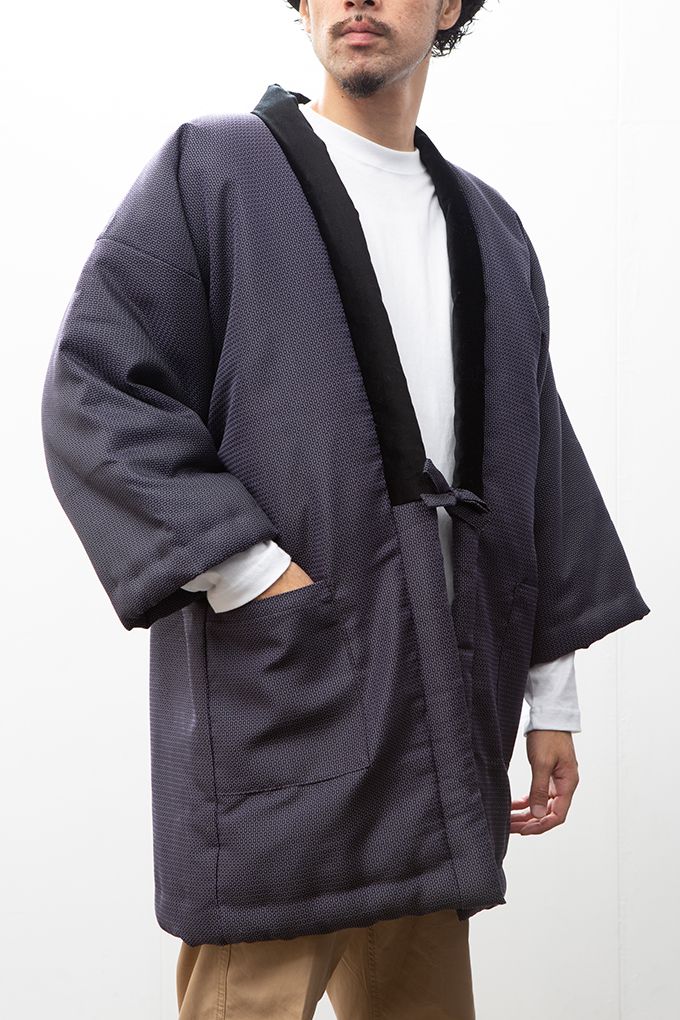 綿入れはんてん 男性用 長寿象徴の縁起が良い亀甲柄 大判(LL)サイズ プレゼント 日本製