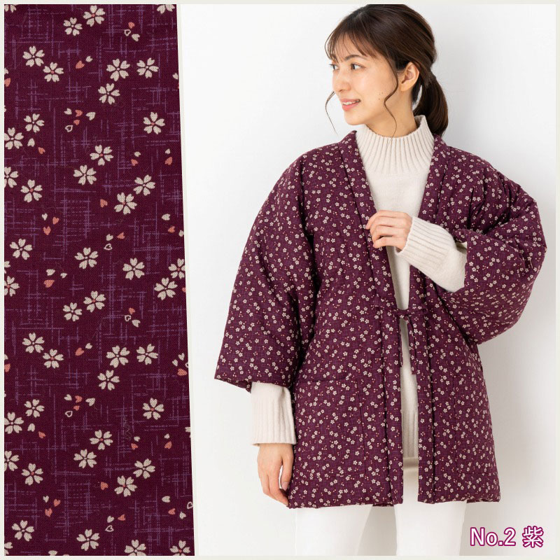 綿入れはんてん 女性用 小紋 小花柄 フリーサイズ プレゼント 日本製
